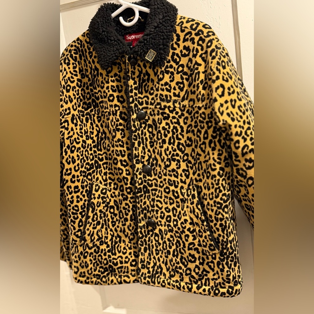 Supreme Animal Print Jacket with Black Collar